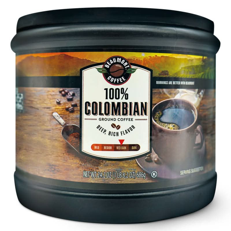 Beaumont 100% Colombian Medium Dark Ground Coffee