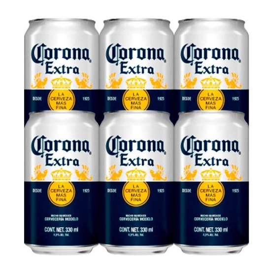 Corona extra cerveza clara (pack 6 x 330 ml)