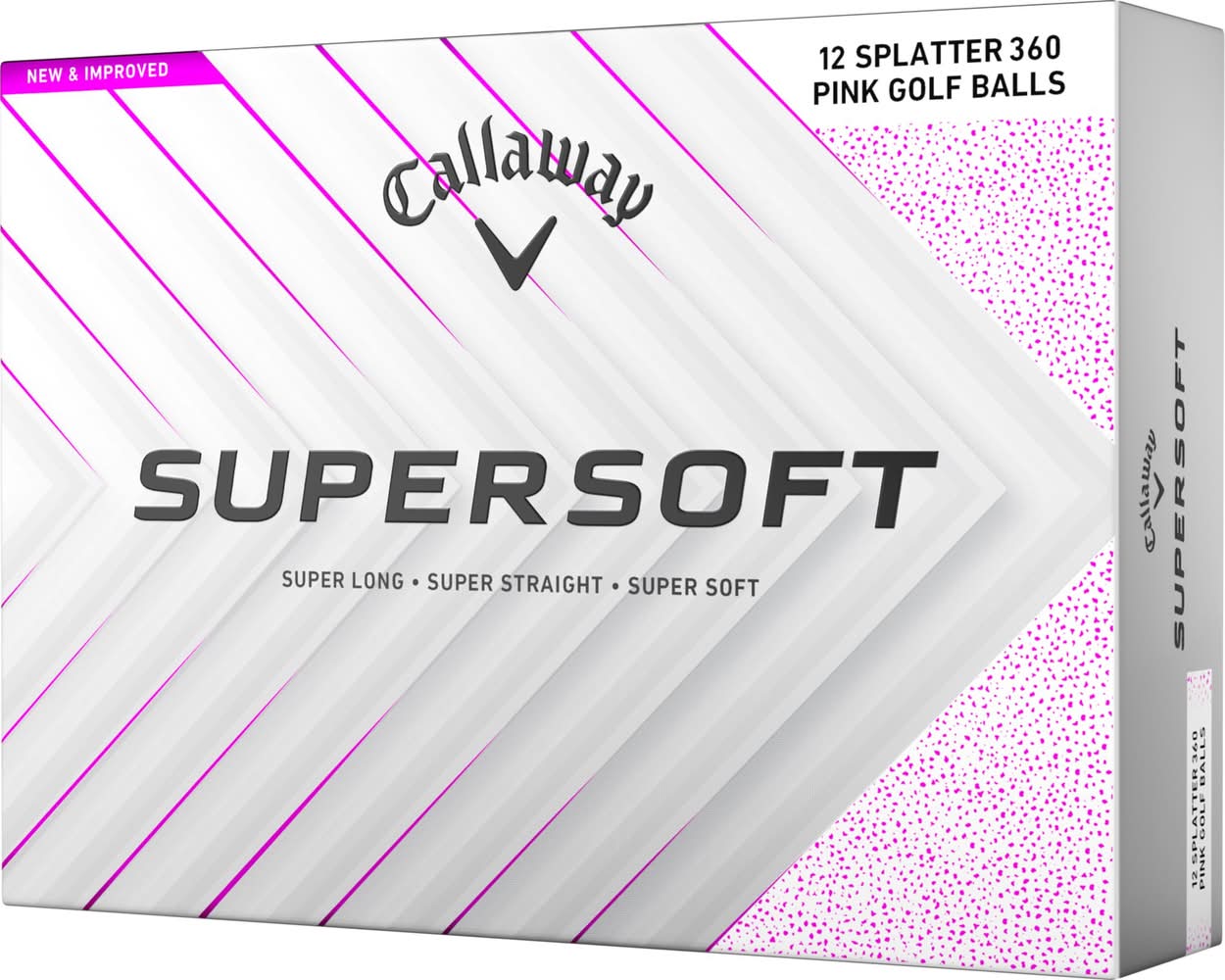 Callaway 2025 Supersoft Splatter Golf Balls (White/Pink)