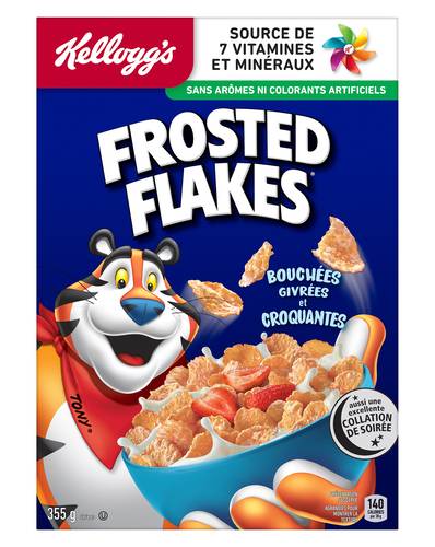 Frosted flakes céréales de maïs bouchées givrées et croquantes - frosted and crunchy corn cereal