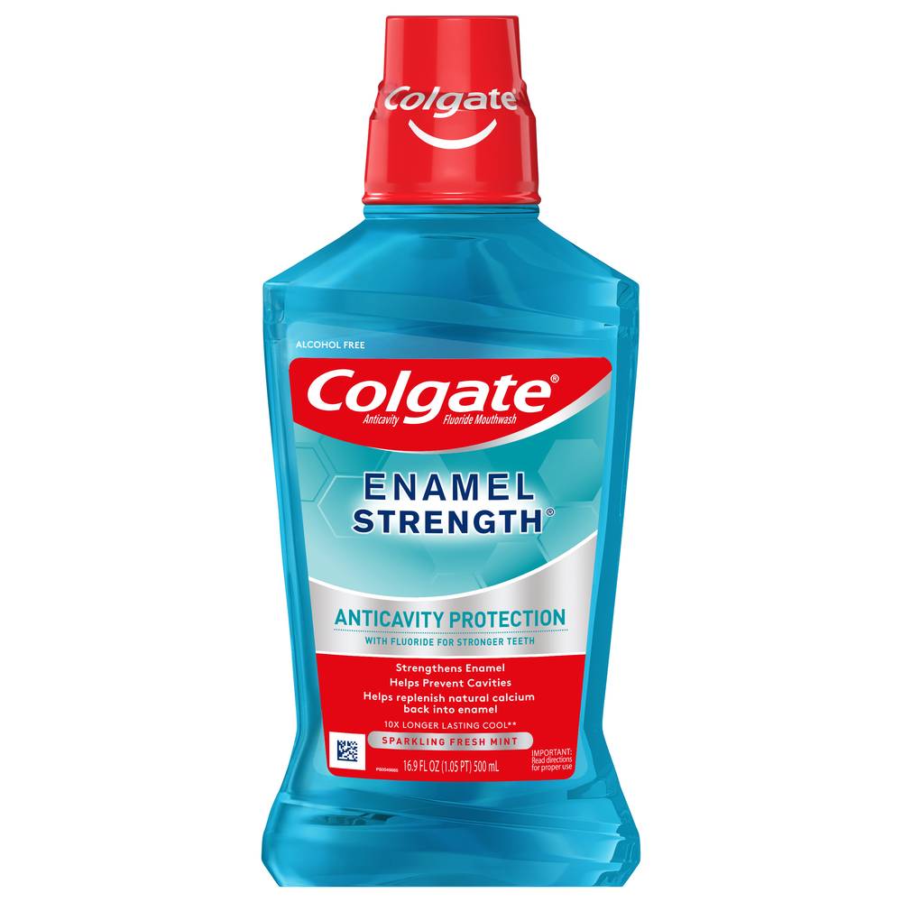 Colgate Enamel Health Anticavity Fluoride, Sparkling Fresh Mint Mouthwash (16.9 fl oz)