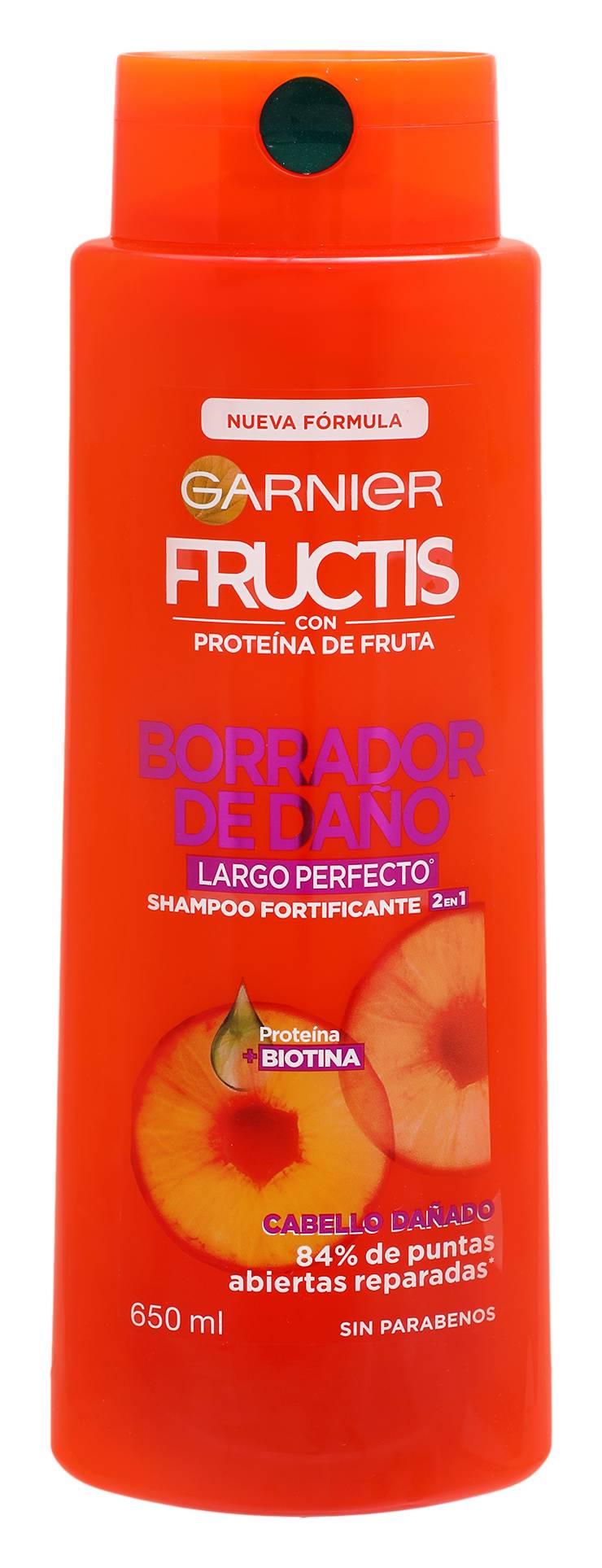 Garnier · Fructis shampoo 2en1 borrador daño largo perfecto (650 ml)