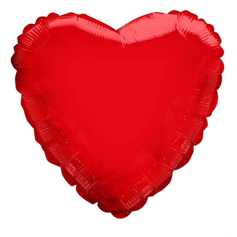 Inflated Dollar Tree Heart Shaped Foil Balloon, 19 in, Red
