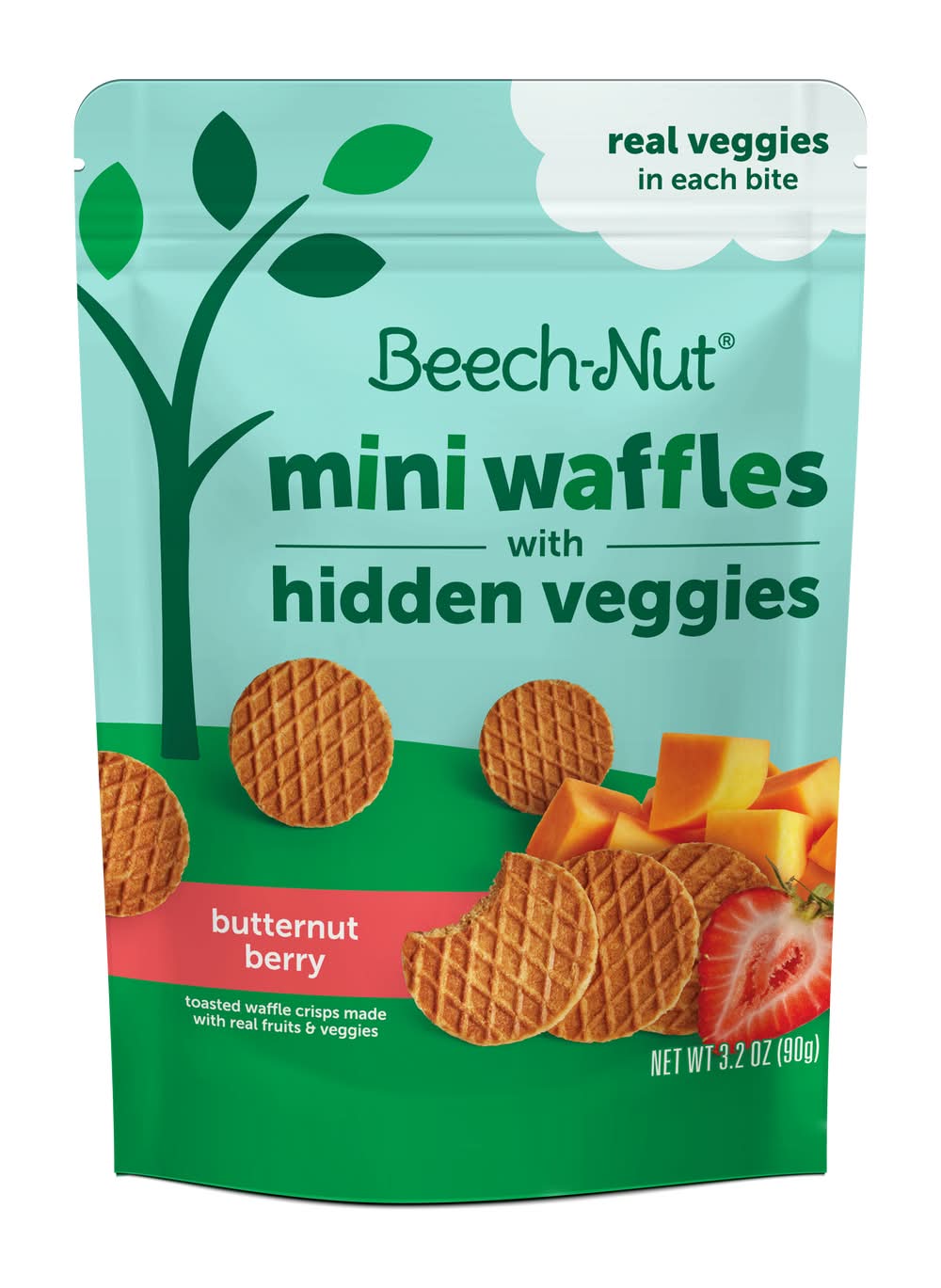 Beech-Nut 12+ Months Butternut Berry Mini Waffles With Hidden Veggies (3.2 oz)