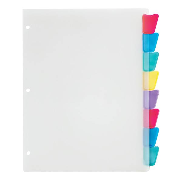 Office Depot Brand Plastic Dividers With Insertable Rounded Tabs (white)