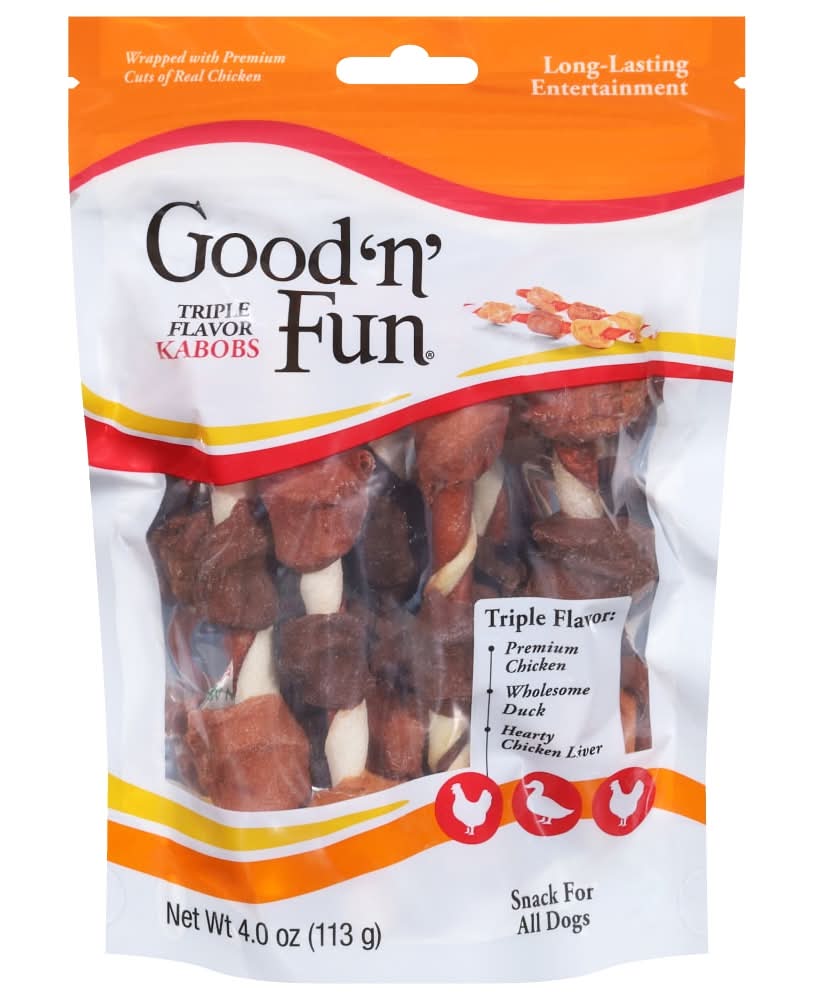 Good 'n' Fun Kabobs Snacks For All Dogs, Assorted (4 oz)