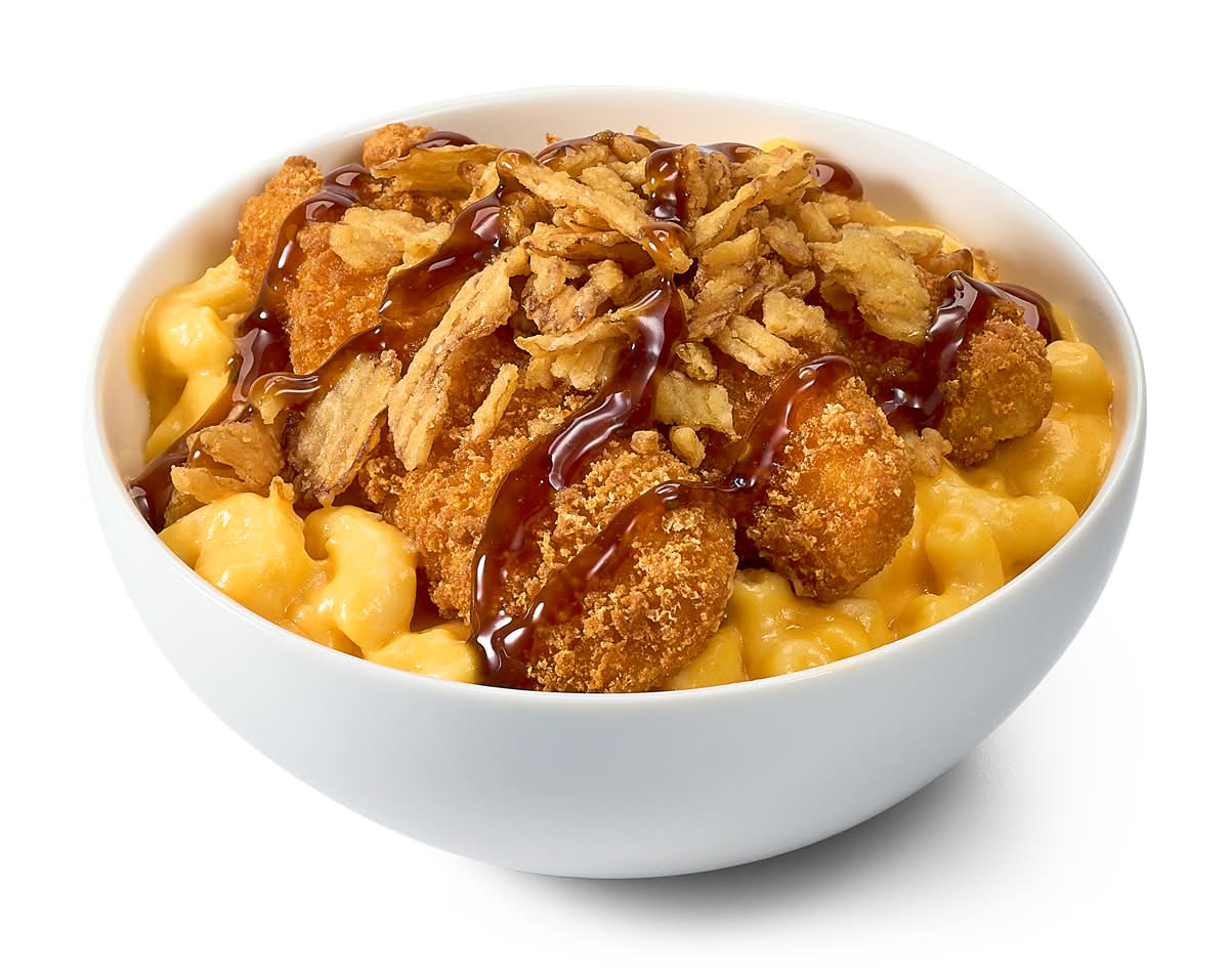 Teriyaki Breaded Chicken Strip Mac & Cheese Bowl