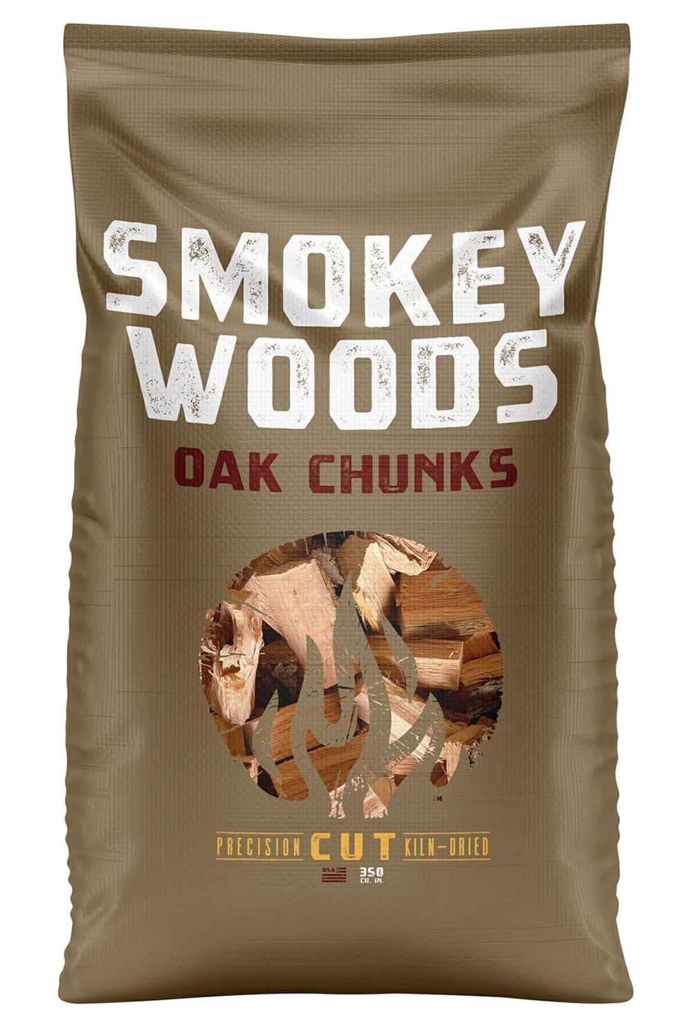 Smokey Woods All Natural Oak Wood Smoking Chunks 350 Cu In