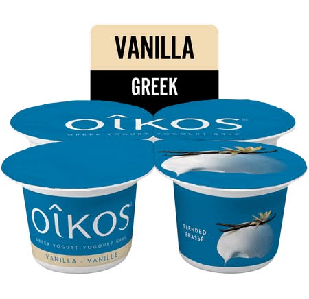 Oikos Blended Greek Yogurt, Vanilla (400 g, 4 ct)