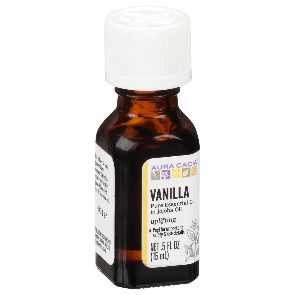 Aura Cacia Jojoba Oil Uplifting, Vanilla (0.5 oz)