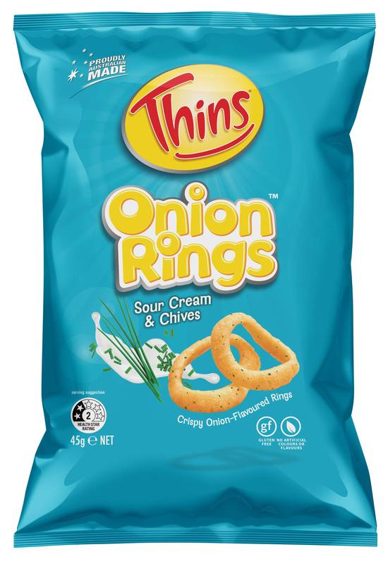 Thins Onion Rings Sour Cream & Chives 45G