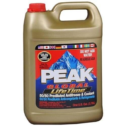Peak Global Lifetime 50/50 Prediluted Antifreeze & Coolant Liquid - 128.0 Ounces