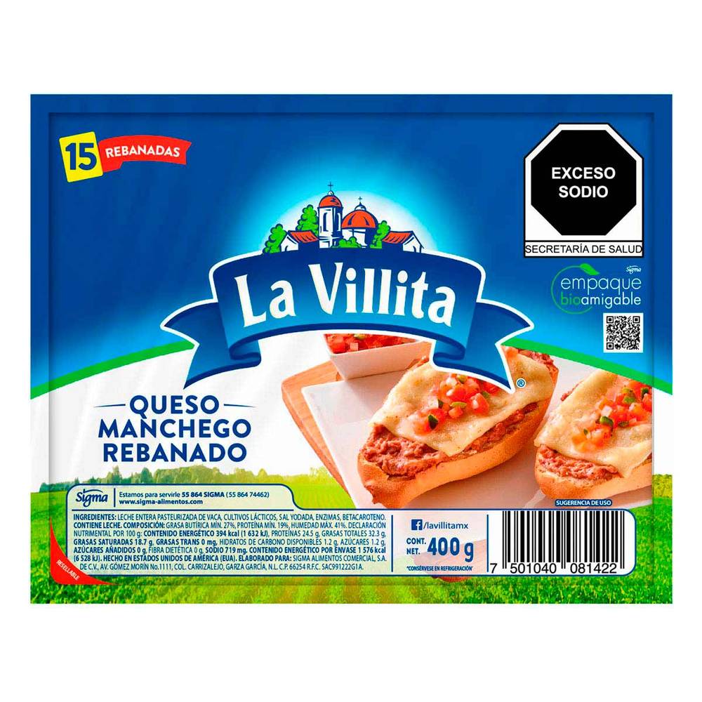 La villita queso manchego rebanado