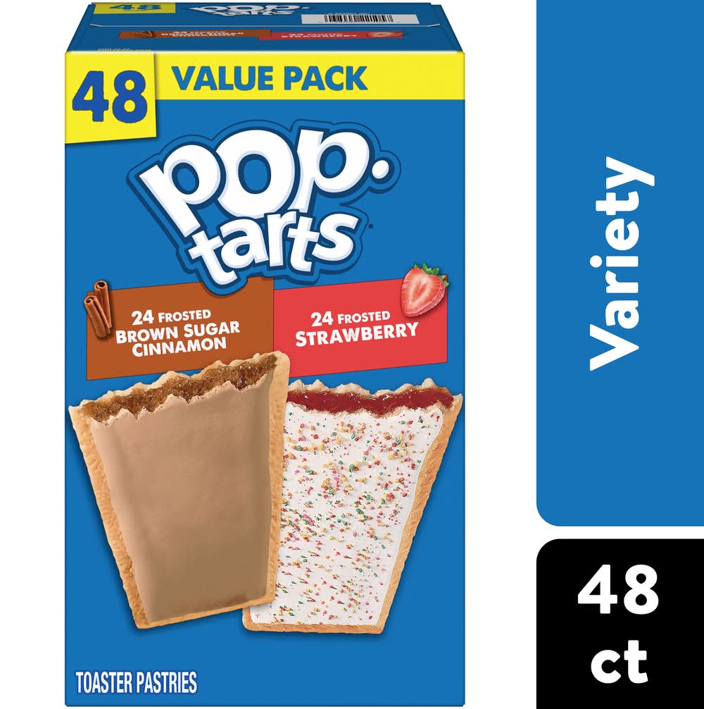 Pop-Tarts Frosted Brown Sugar Cinnamon and Strawberry Pastries (81.2 oz, 48 ct)