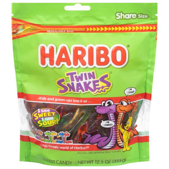 Haribo Twin Snakes Gummi Candy Share Size