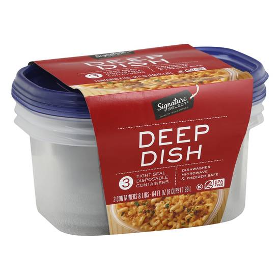Signature Select Deep Dish Containers (3 ct)