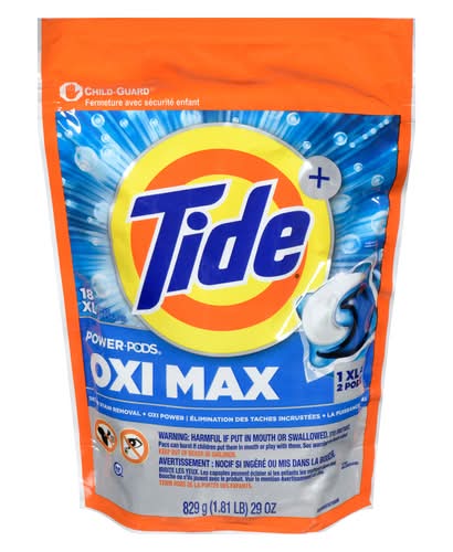 Tide Power Pods Oxi Max Laundry Detergent (829 g, 18 ct)