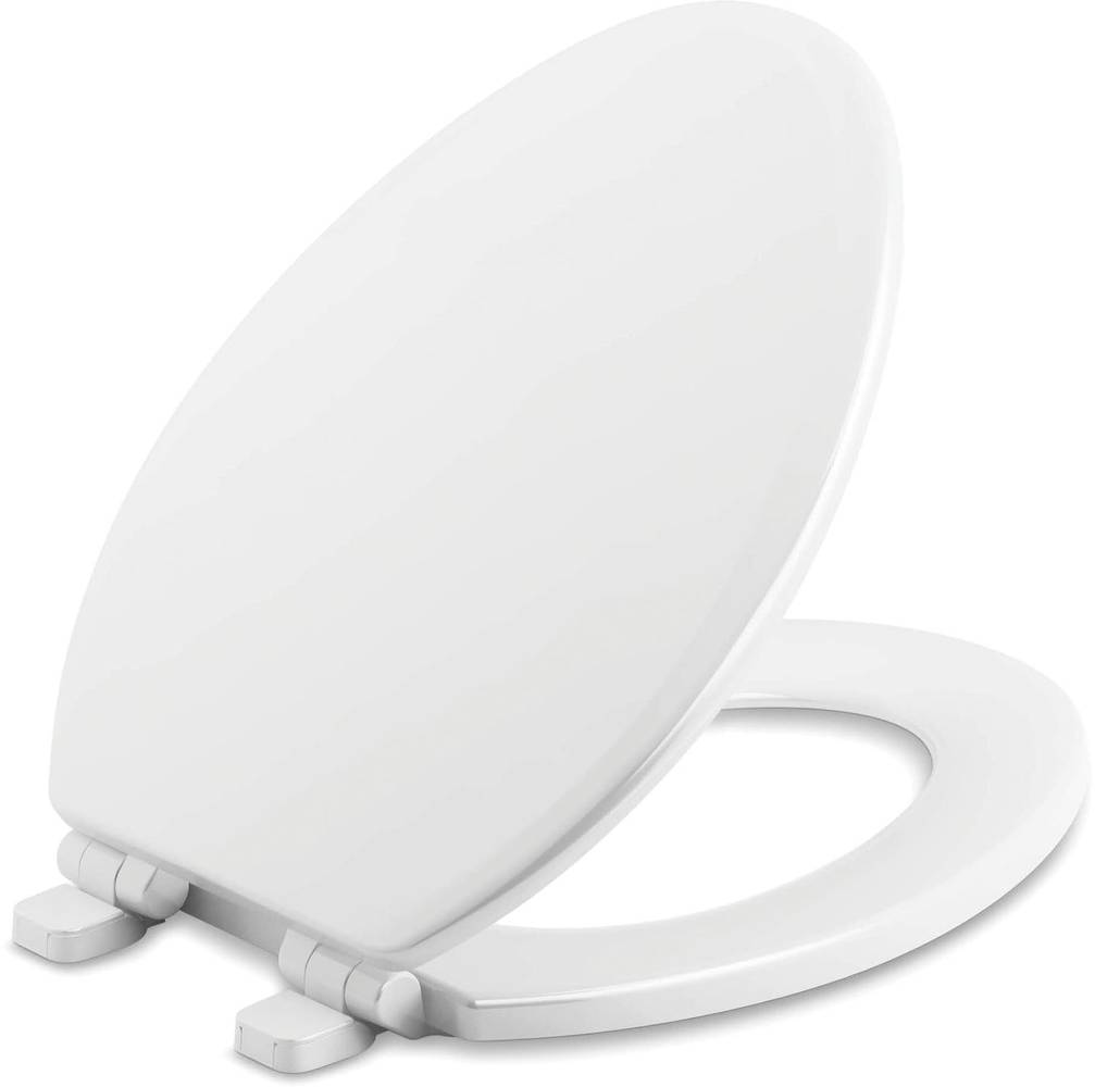 KOHLER Ridgewood Wood White Elongated Soft Close Toilet Seat | 20454-0