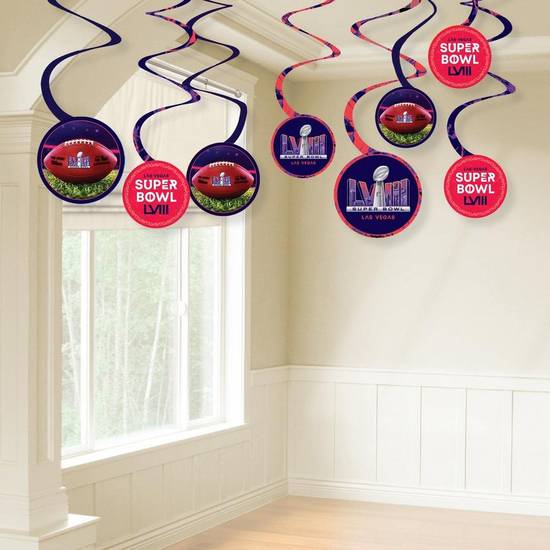 Party City Nfl Super Bowl Lviii Cardstock Swirl Decorations
