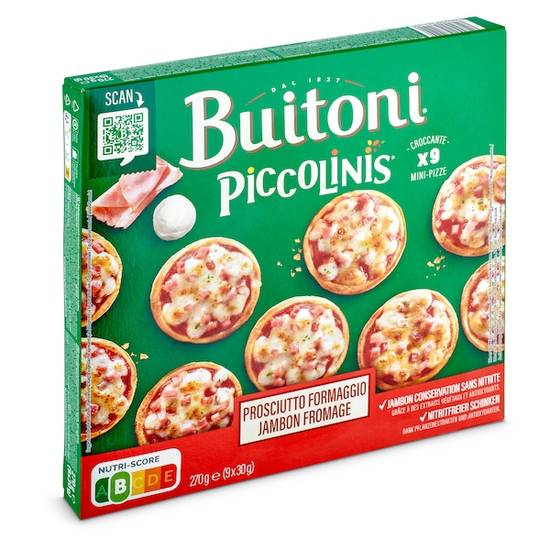 Mini pizzas de jamón y queso Buitoni Piccolinis caja 270 g