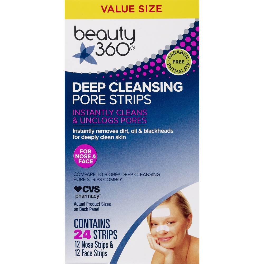 Beauty 360 Deep Cleansing Pore Strips, 24Ct