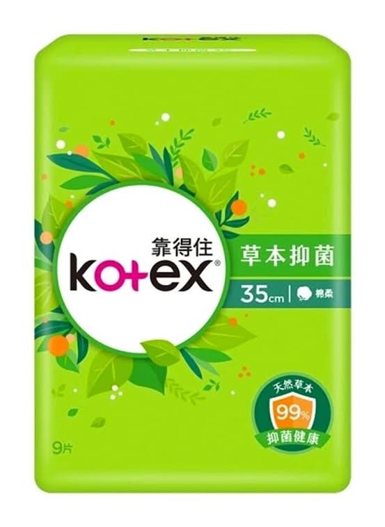 Kotex靠得住 草本抑菌衛生棉 - 女性, 35cm (8 入)