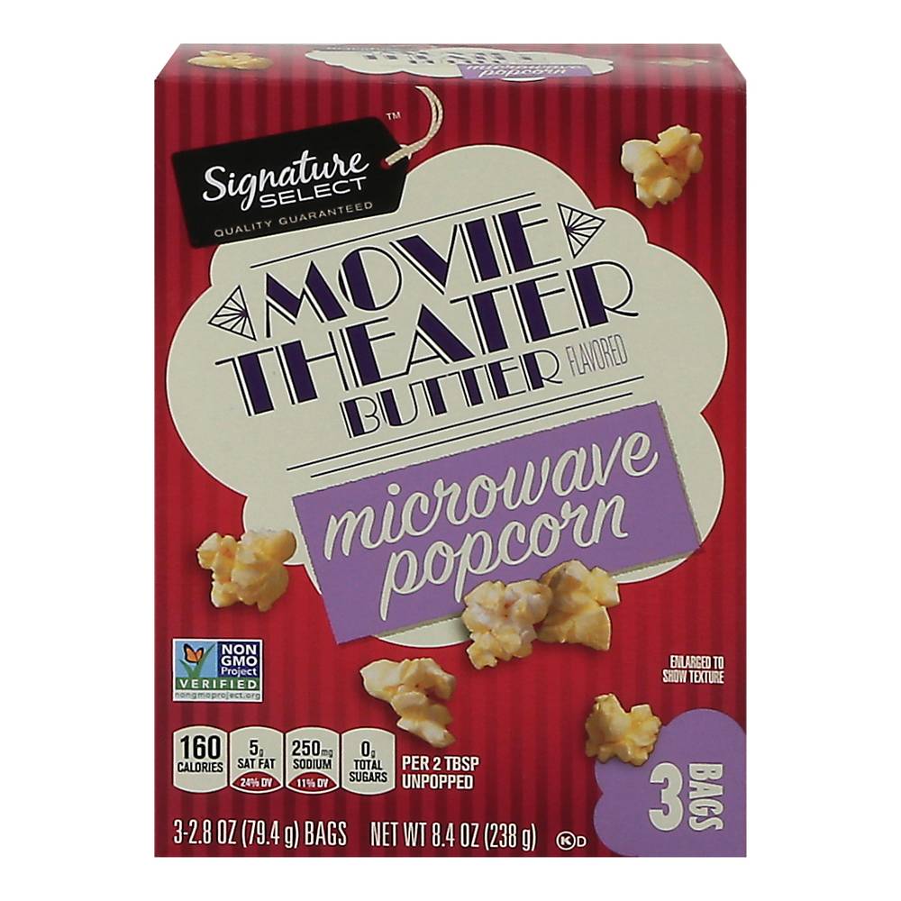 Signature Select Movie Theater Butter Microwave Popcorn (8.4 oz)