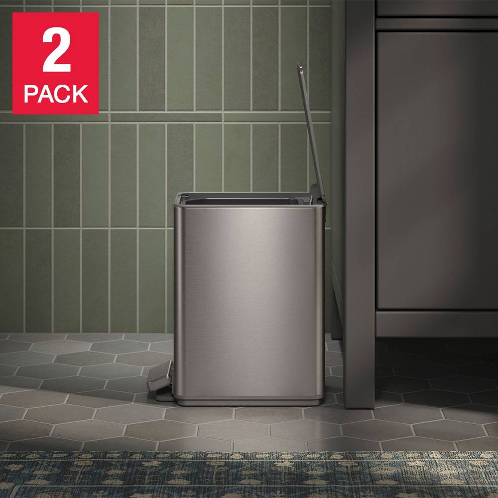 Kohler 6L Step Trash Can, 2-pack, Stainless Steel