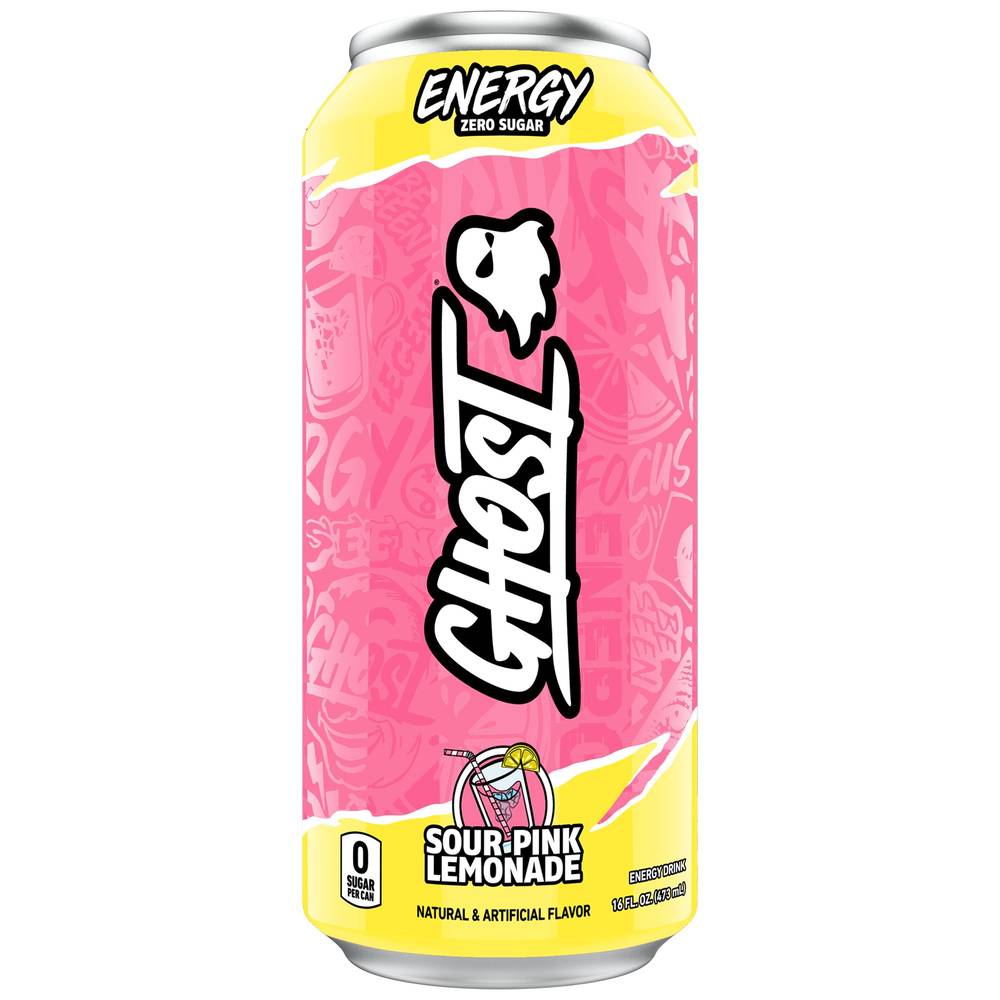 Ghost Zero Sugar Energy Drink (12 ct, 16 fl oz) (sour pink lemonade)