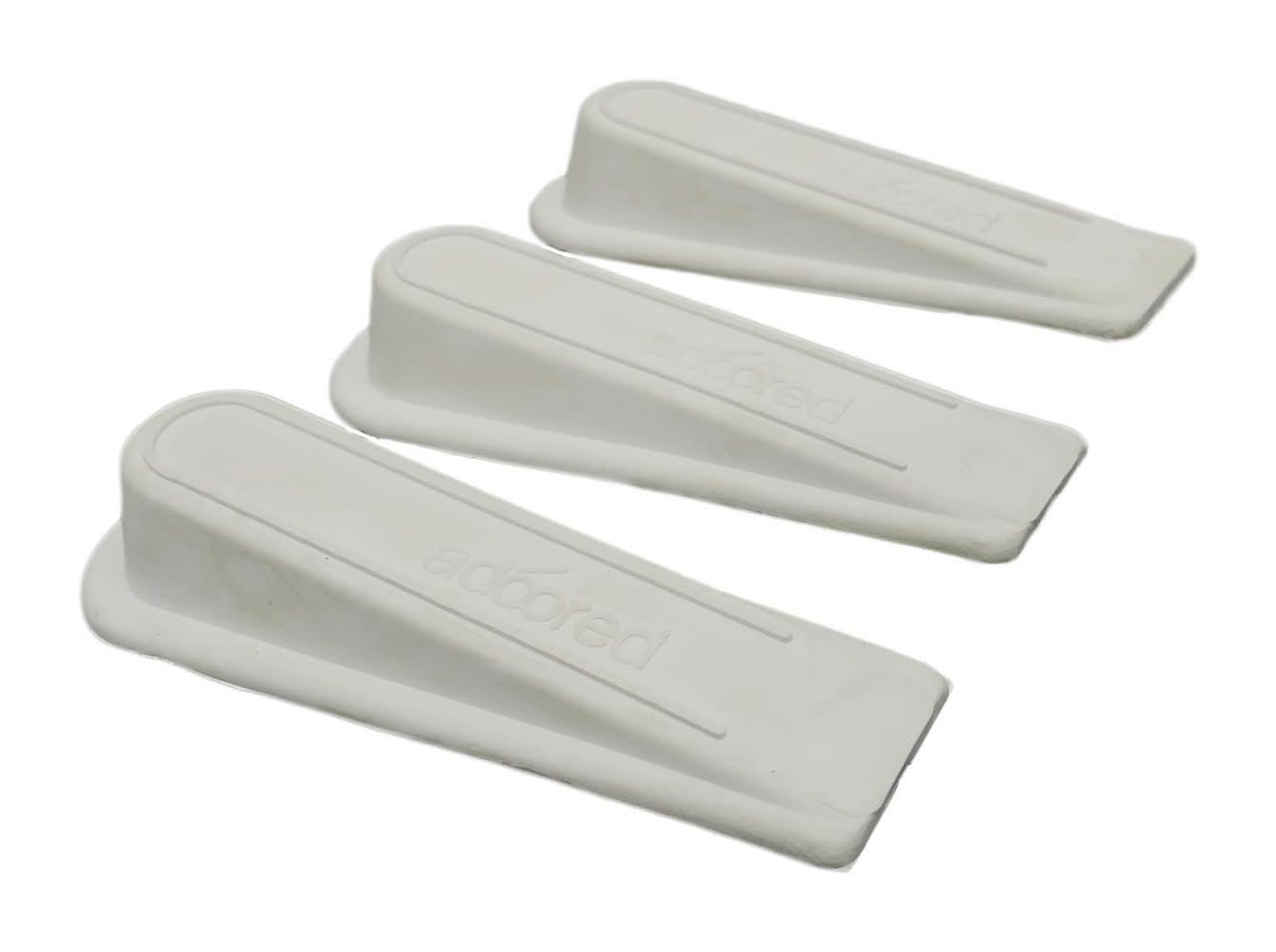 Adoored White Rubber Door Wedge - 3 Pack