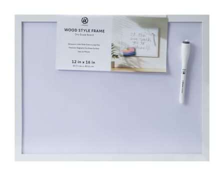 Wood Style Frame Dry Erase Calendar White