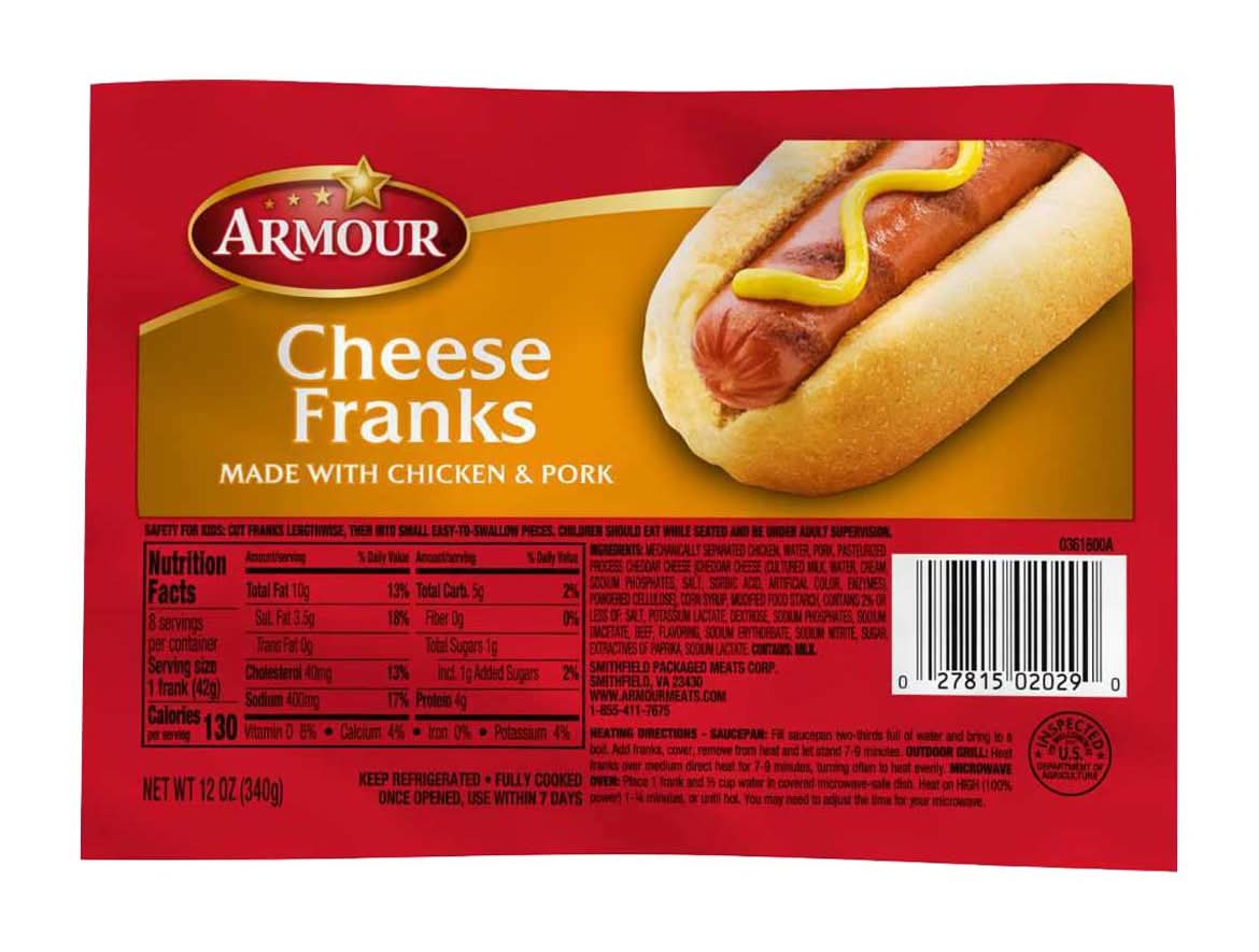 Armour Cheese Franks Made With Chicken & Pork (12 oz)