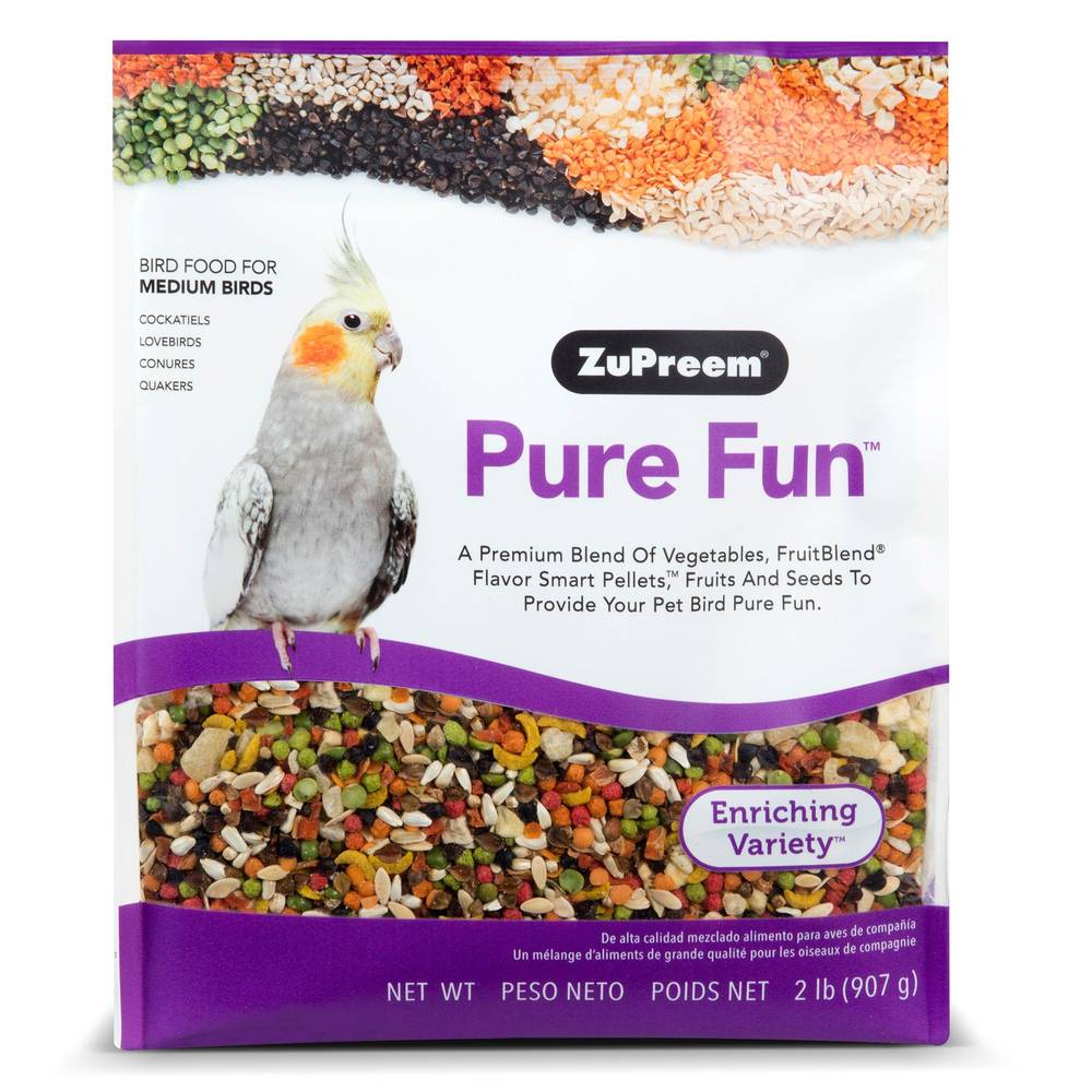ZuPreem® Pure Fun Enriching Variety Mix Medium Bird Food (Color: Assorted, Size: 2 Lb)