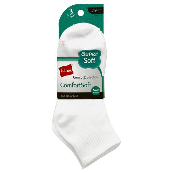 Hanes Super Soft Comfort Socks (5-9/white)
