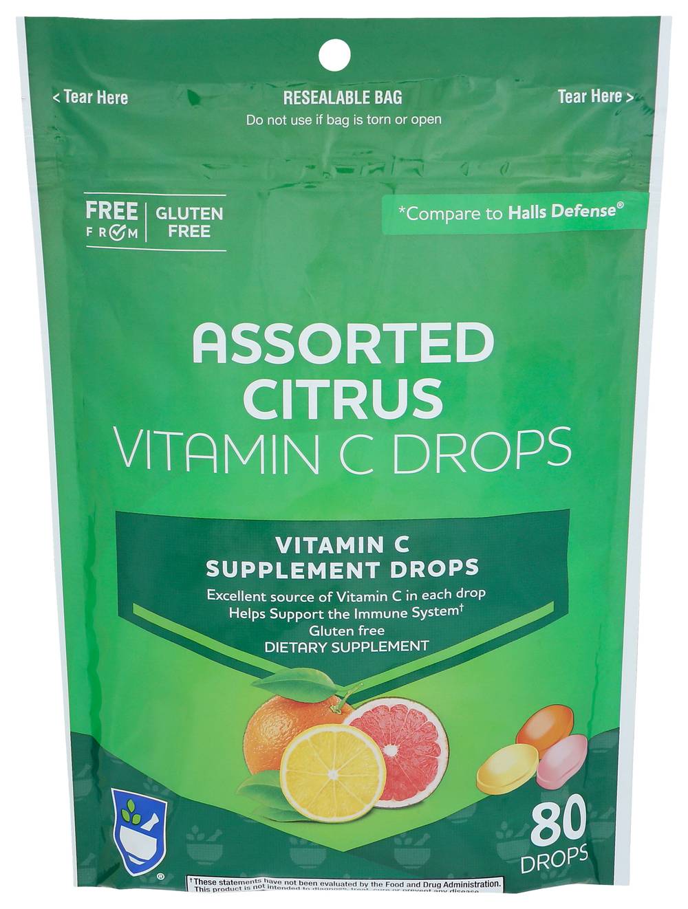 Rite Aid Vitamin C Drops Assorted Citrus Flavors (80 ct)