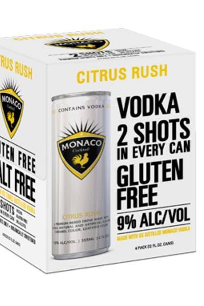 Monaco Vodka Cocktail, Citrus Rush (4 x 12 fl oz)