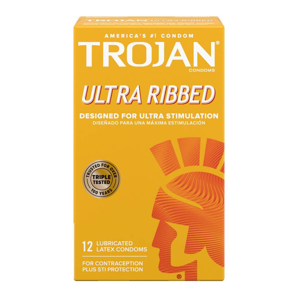 Trojan Ultra Ribbed Condoms (12 ct)