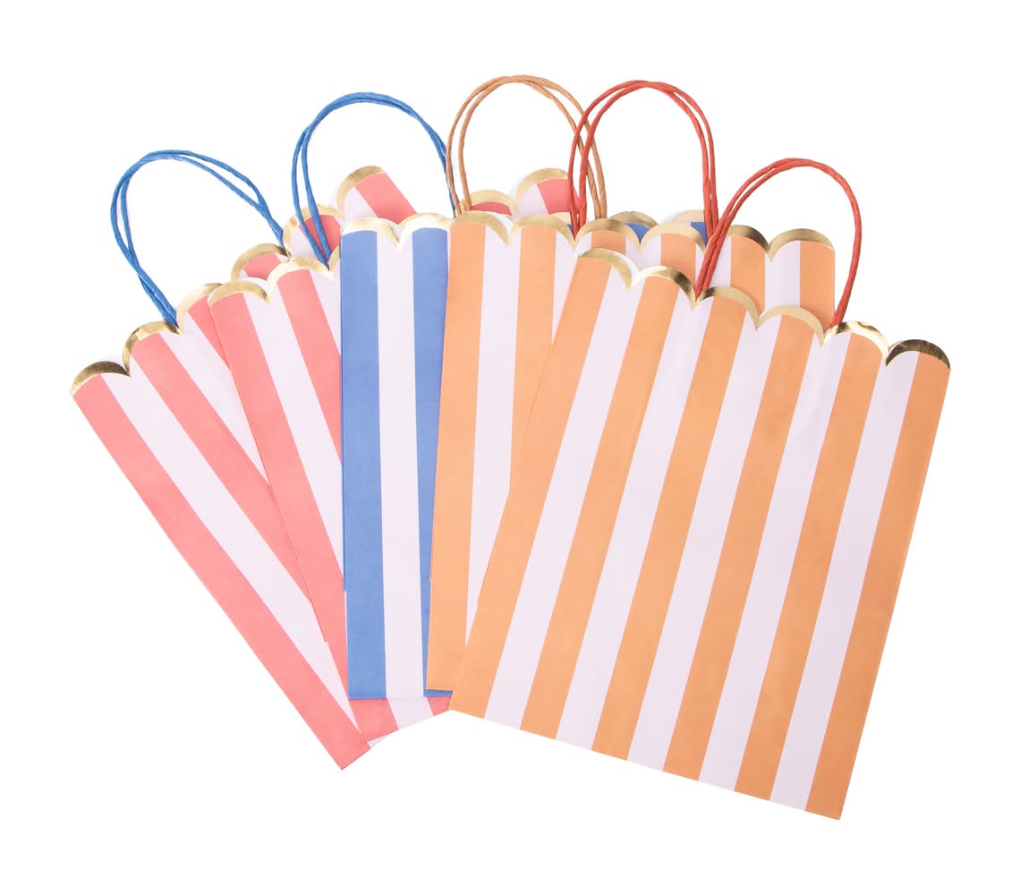 Kraft Large Gift Bags 5-Pack Stripes