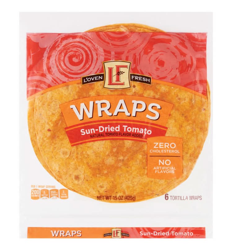 L'oven Fresh Flavored Tortilla Wraps, Sun Dried Tomato (15 oz, 6 ct)