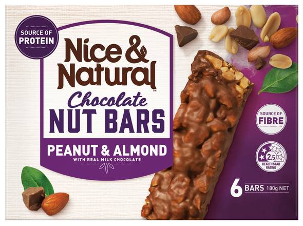 Nice & Natural Chocolate Almond Nut Bars (6 Pack)