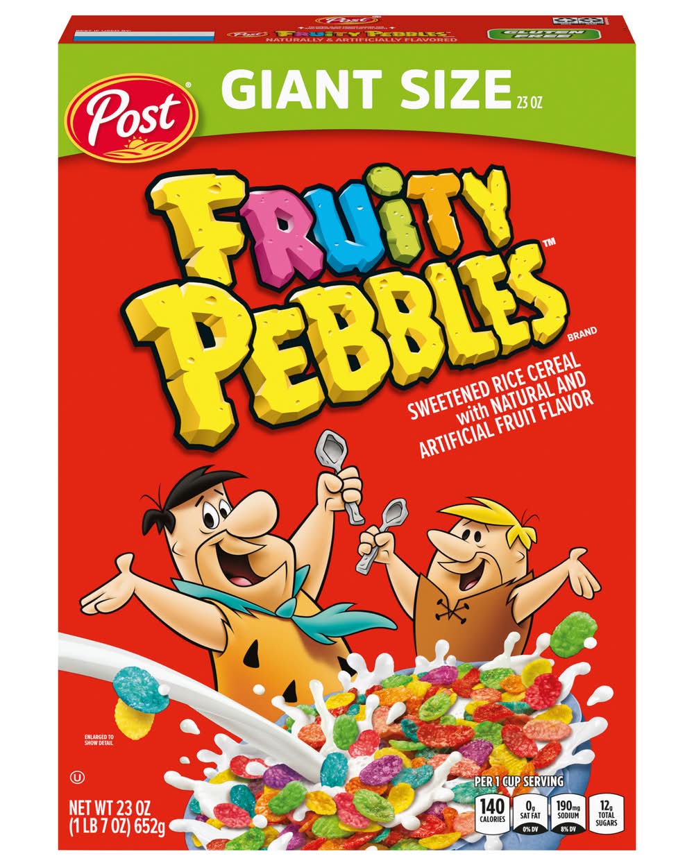 Fruity Pebbles Fruit Flavored Sweetened Rice Cereal Giant Size (23 oz)