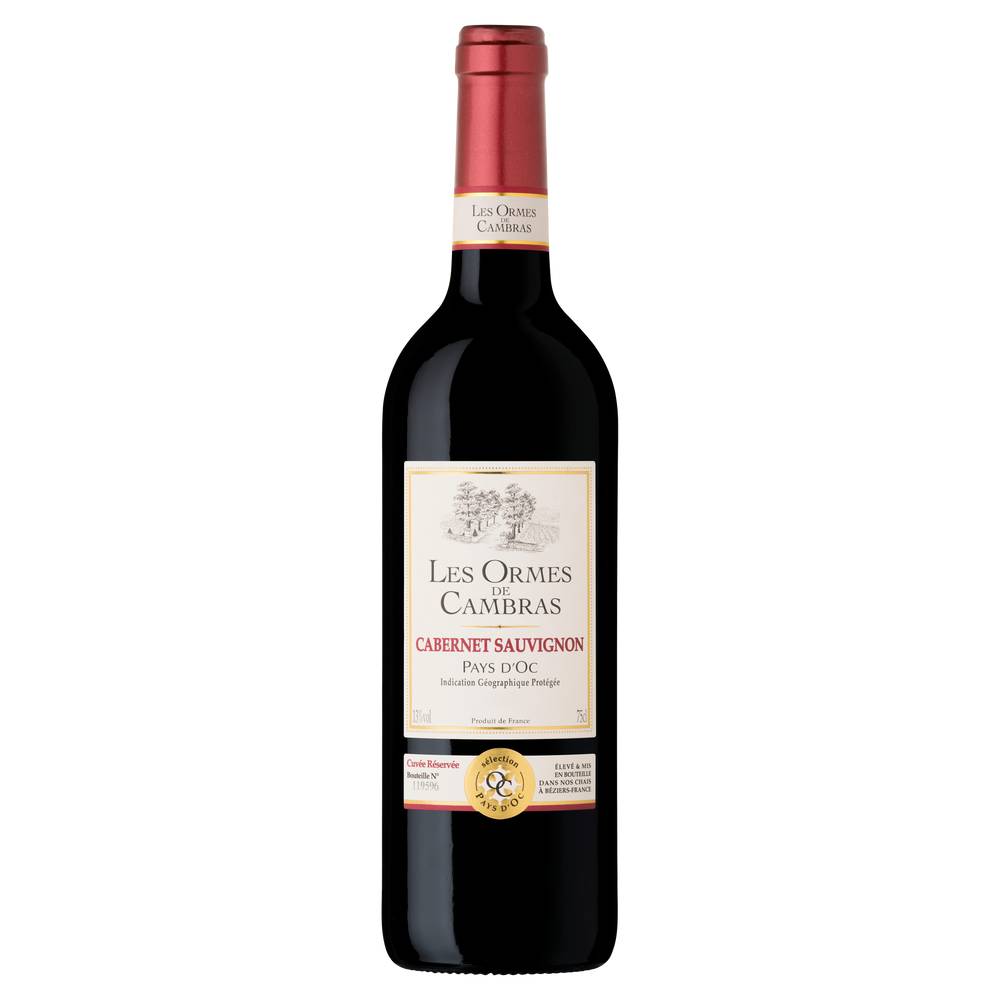 Les Ormes de Cambras - Vin rouge igp pays d'oc cabernet sauvignon (750ml)