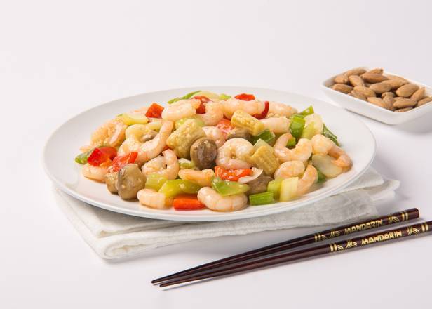 150. Baby Shrimp with Almonds and Diced Vegetables