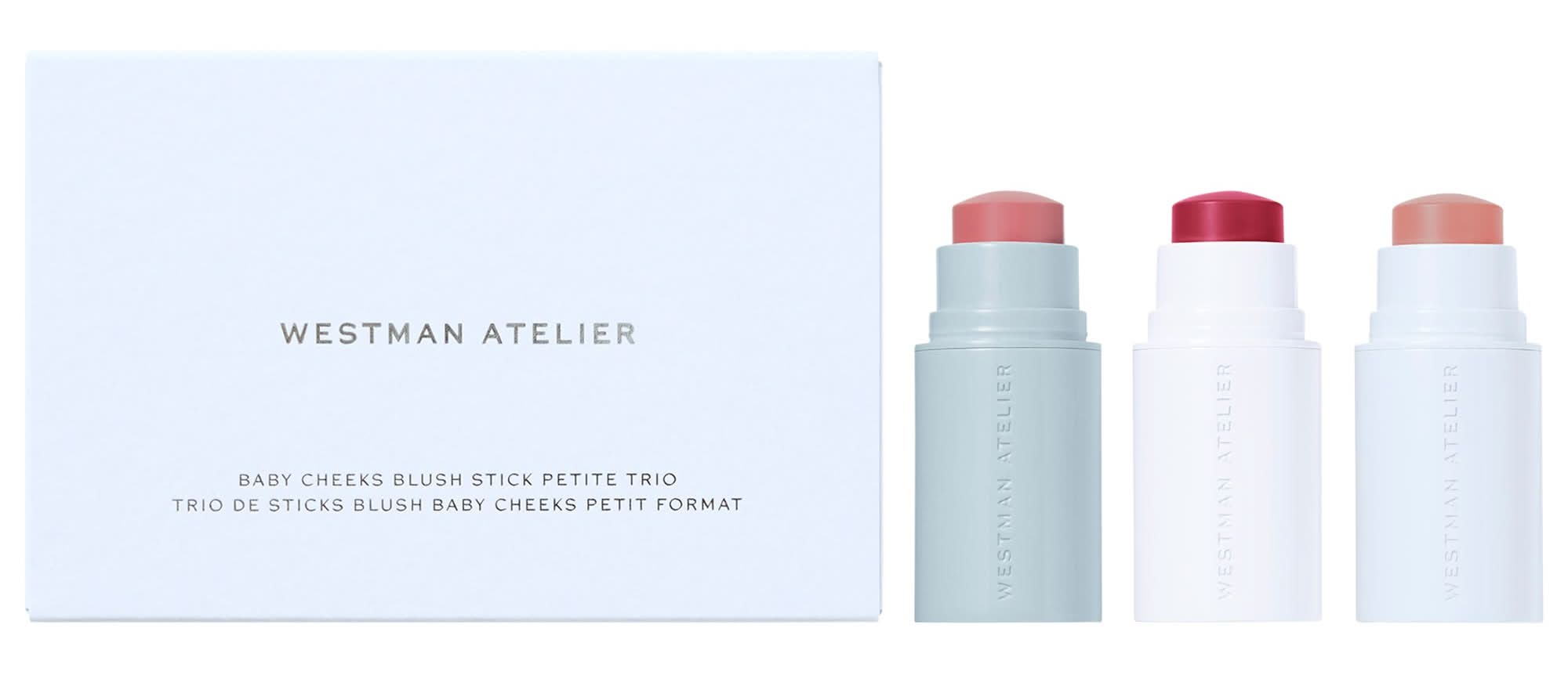 Westman Atelier Mini Baby Cheeks Lip + Cheek Cream Blush Stick Trio Gift Set