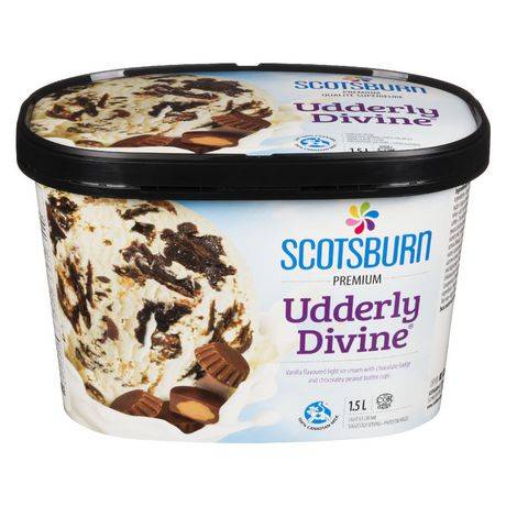 SCOTSBURN Premium Udderly Divine Ice Cream, Vanilla (1.5 L)