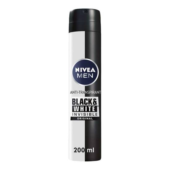 NIVEA - Déodorant homme - Anti transpirant - Spray - Efficacité 48h - Anti traces - 200ml