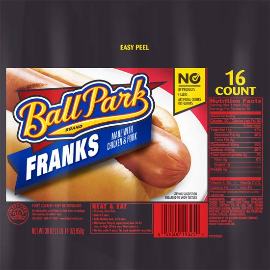Ball Park Chicken and Pork Franks (16 ct)