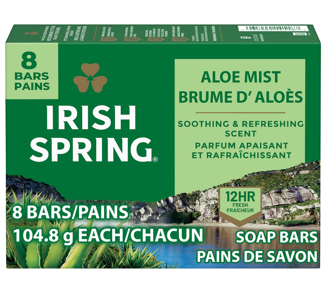 Irish Spring Aloe Mist Deep Moisturization Deodorant Soap Bar (1.85 lbs)