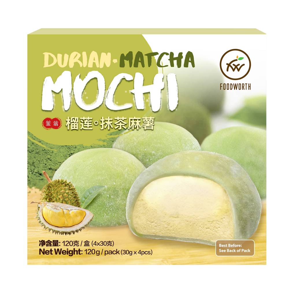 Foodworth Durian Matcha Mochi (4ct)