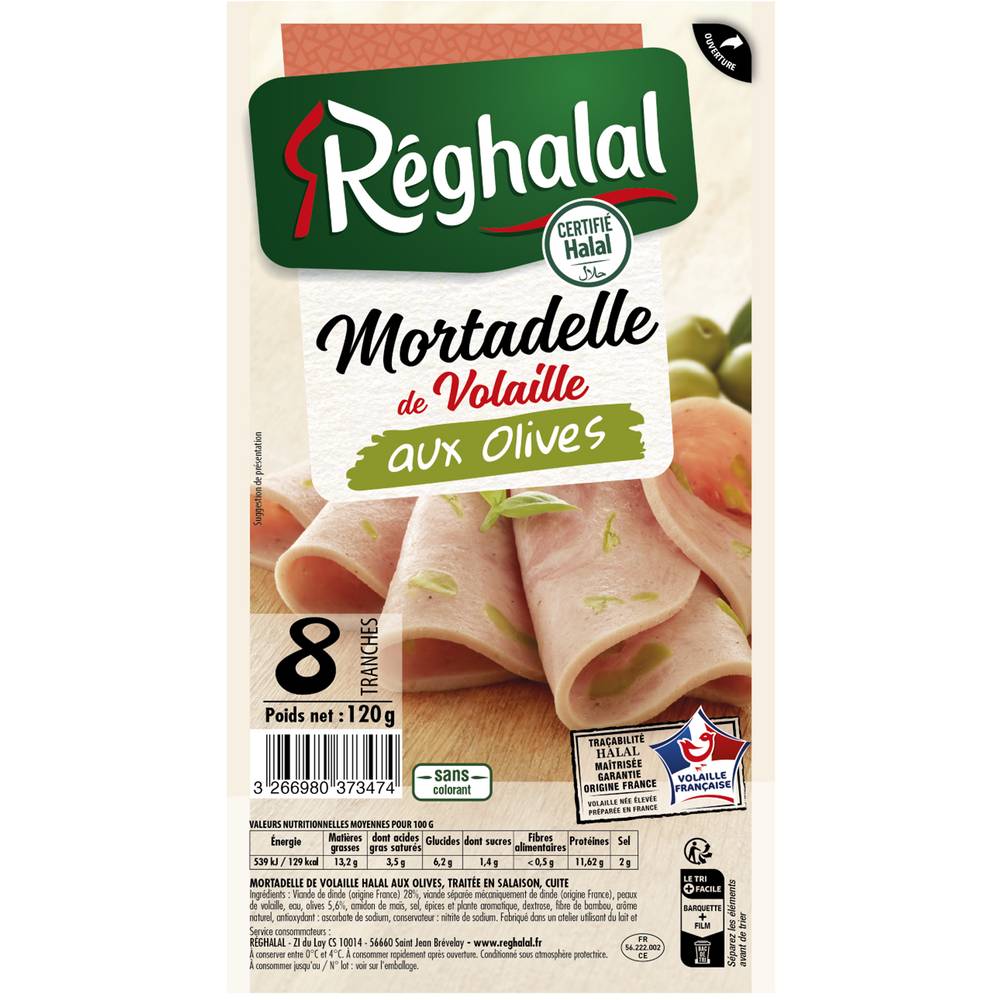 Réghalal - Mortadelle olive (120g)